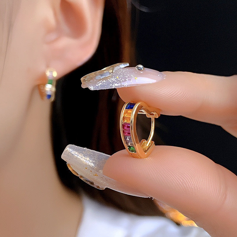 Heart Shape Earrings For Women In New Style, Copper With Real Gold Plated Electroplated Finish And Zircon Inlay