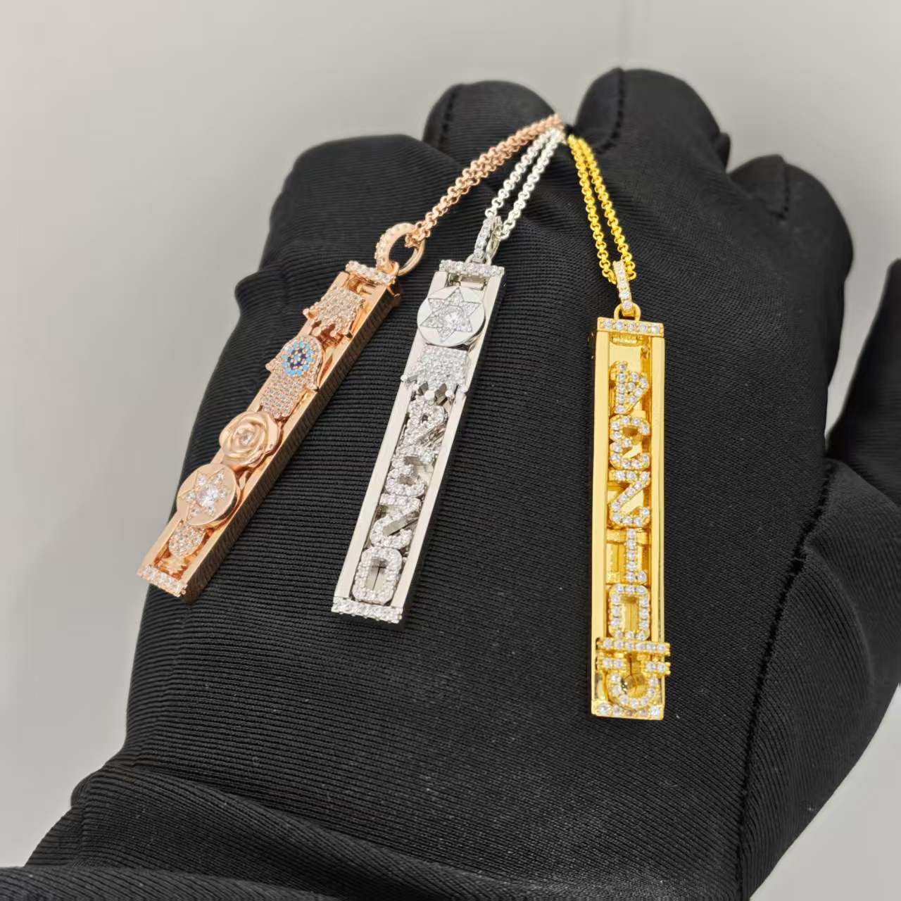 Electroplated Copper Pendant With 18K Real Gold Plated Finish Featuring Bezel Setting And Zircon Inlay