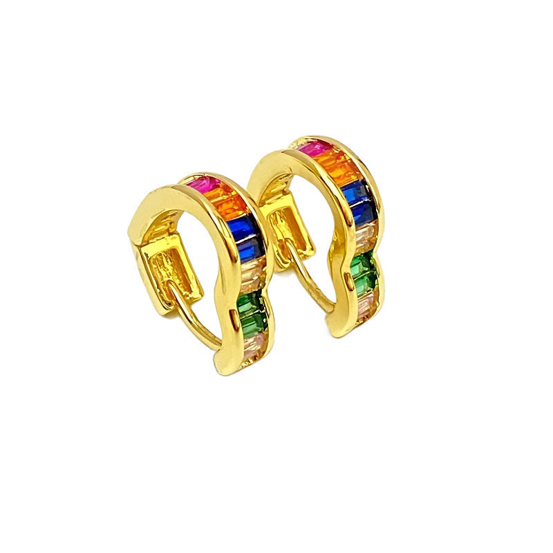 Heart Shape Earrings For Women In New Style, Copper With Real Gold Plated Electroplated Finish And Zircon Inlay