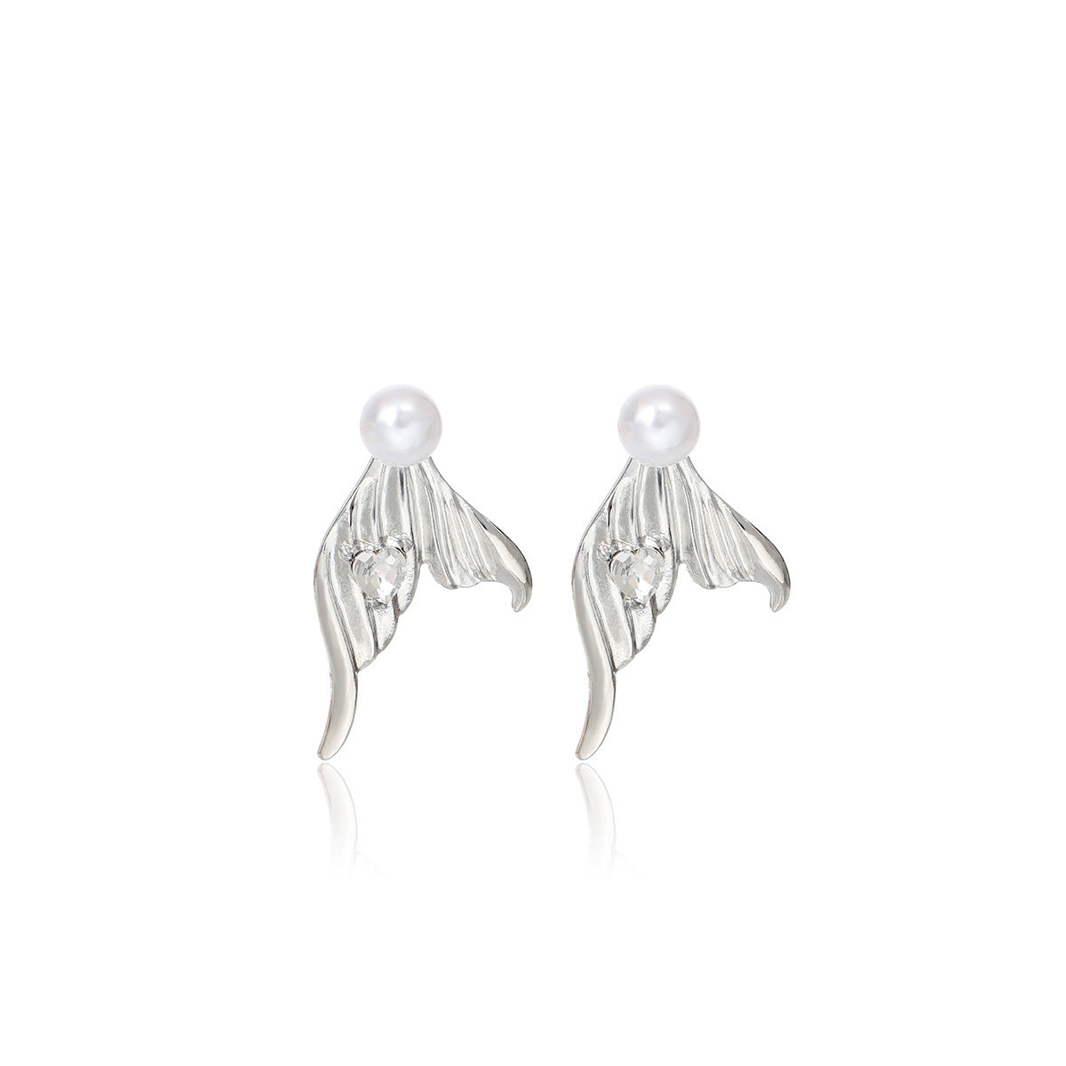 Gold Fish Tail Earrings For Women Featuring Copper Ear Pins In New Style Made Of Zinc Alloy