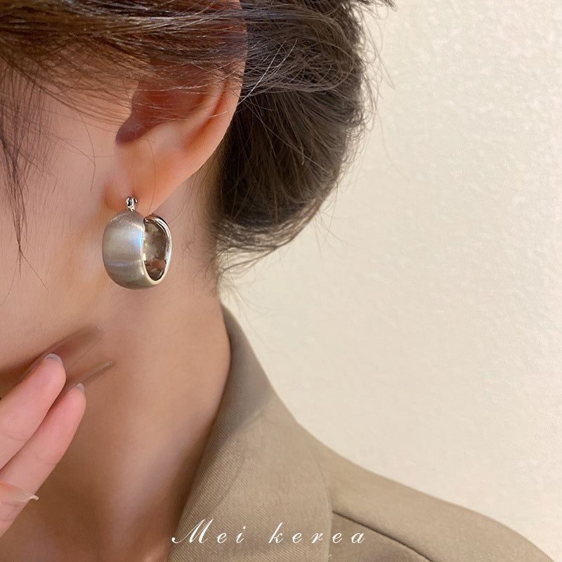 Heart Shape Drop Earrings For Women In Gold Featuring Copper Ear Pins And Zircon Inlay