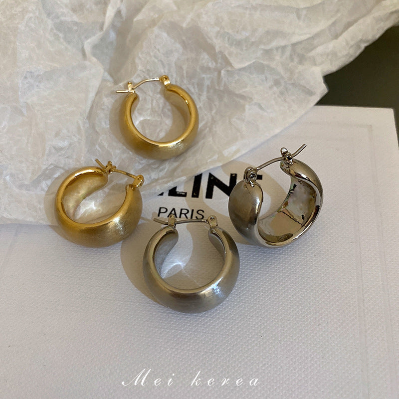 Heart Shape Drop Earrings For Women In Gold Featuring Copper Ear Pins And Zircon Inlay
