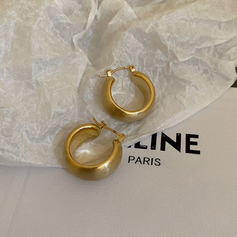 Heart Shape Drop Earrings For Women In Gold Featuring Copper Ear Pins And Zircon Inlay