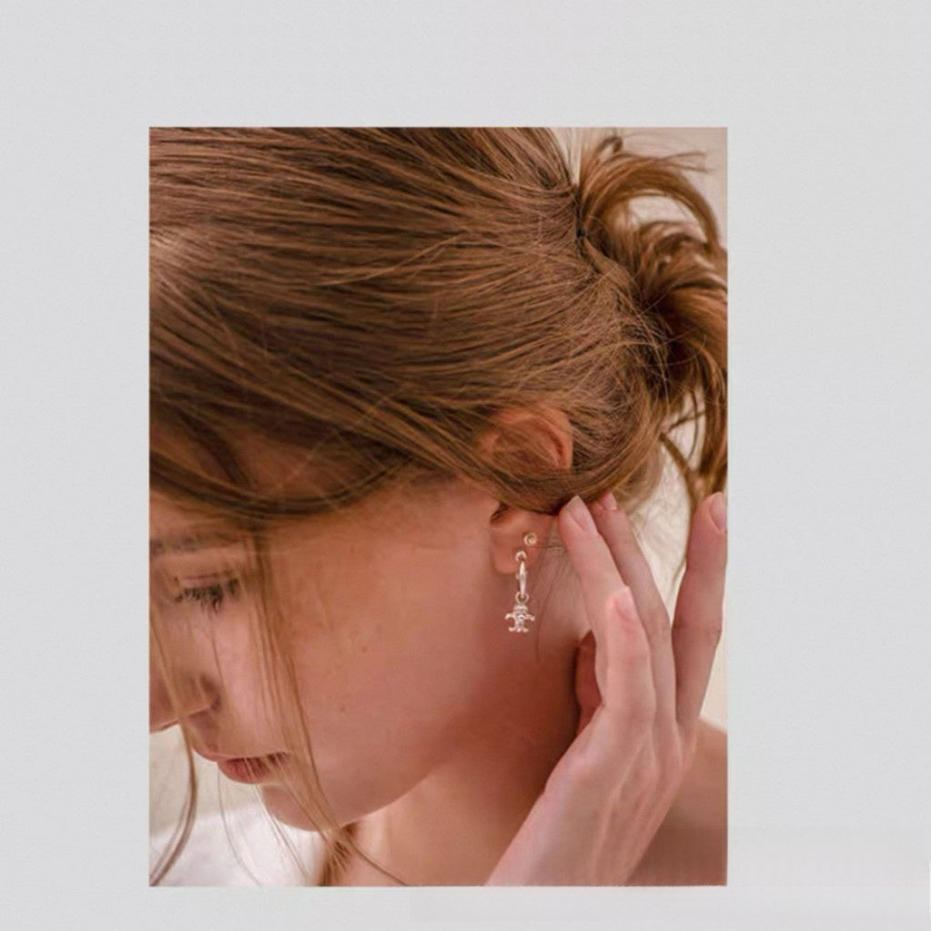 Freshwater Pearl Flowers Stud Earrings In 925 Sterling Silver With Retro Style For Women