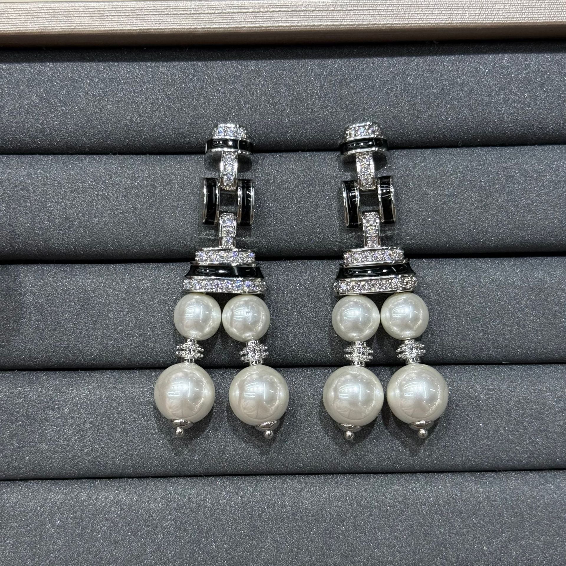 Heart Shape Earrings For Women Featuring Freshwater Pearl Inlay With 925 Sterling Silver Posts And Brass Material In Silver