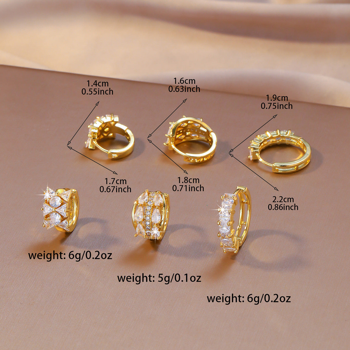 Leaves Earrings For Women In Copper With Real Gold Plated Bezel Setting Featuring Zircon Inlay