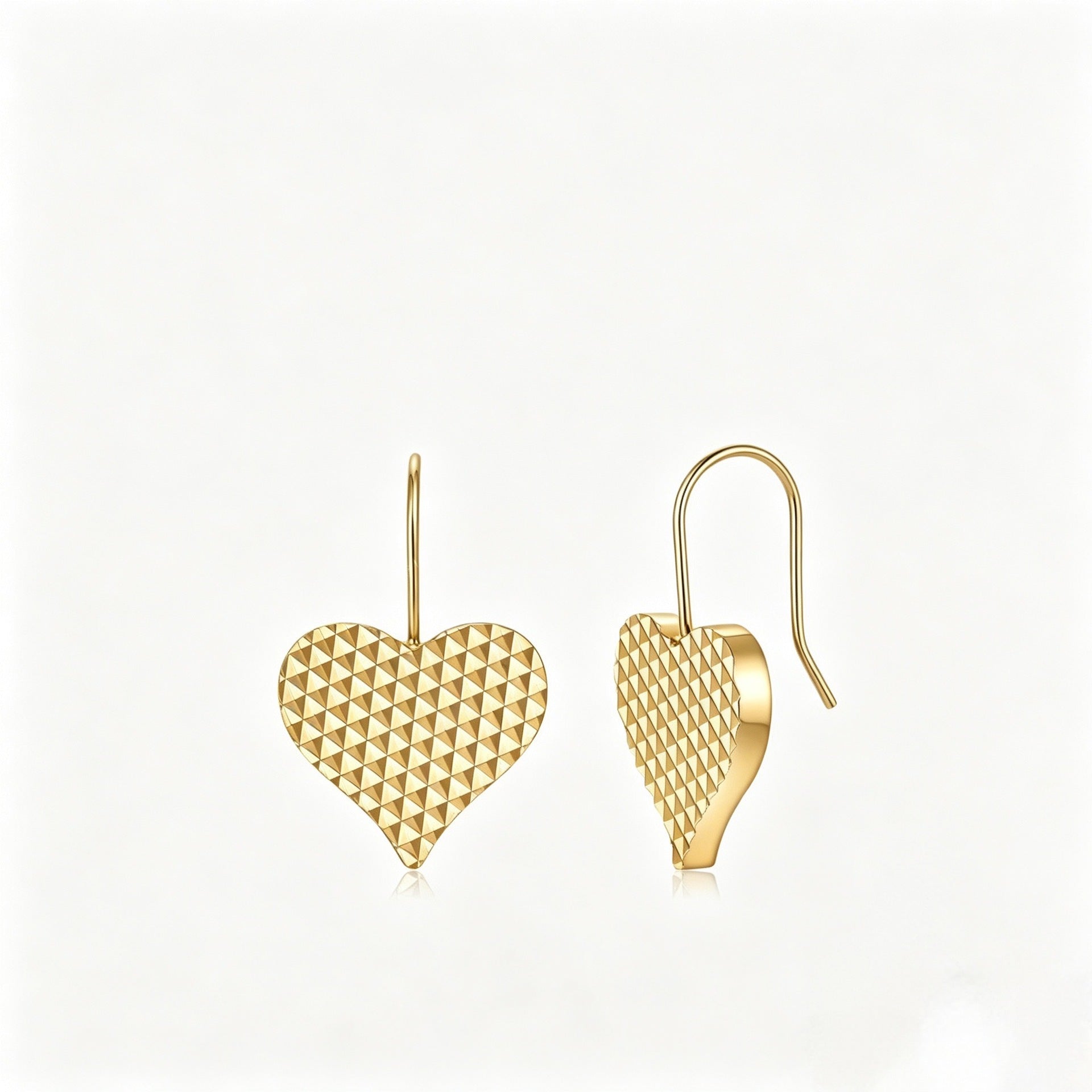 Heart Shape Earrings For Women In Gold Featuring Copper Ear Pins With Sweet Style