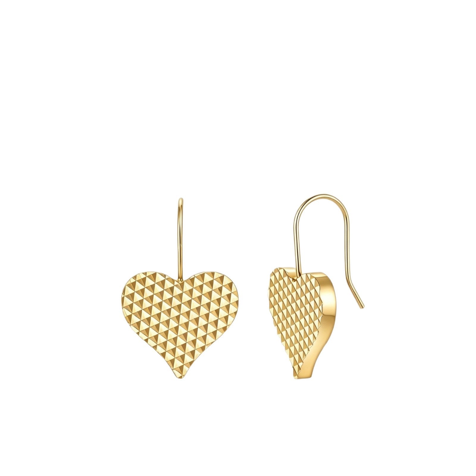 Heart Shape Earrings For Women In Gold Featuring Copper Ear Pins With Sweet Style