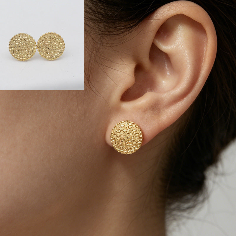 Geometric Stud Earrings For Women, Waterproof Non Tarnish 304 Stainless Steel With Electroplated Gold Plating Process
