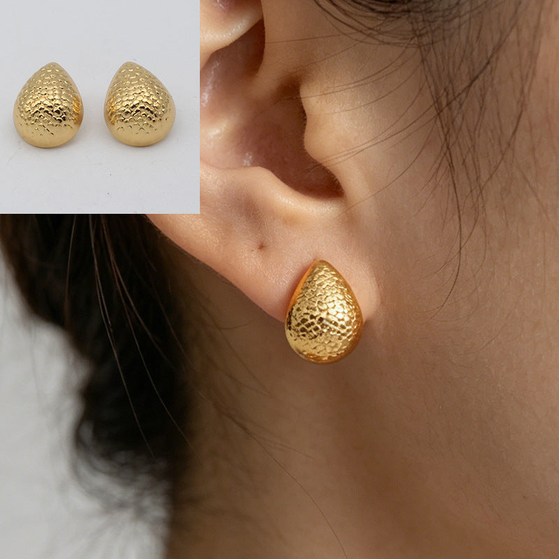 Geometric Stud Earrings For Women, Waterproof Non Tarnish 304 Stainless Steel With Electroplated Gold Plating Process