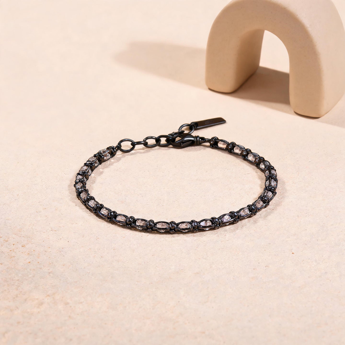 Oval Bracelets For Women In 925 Sterling Silver Featuring Crystal Inlay