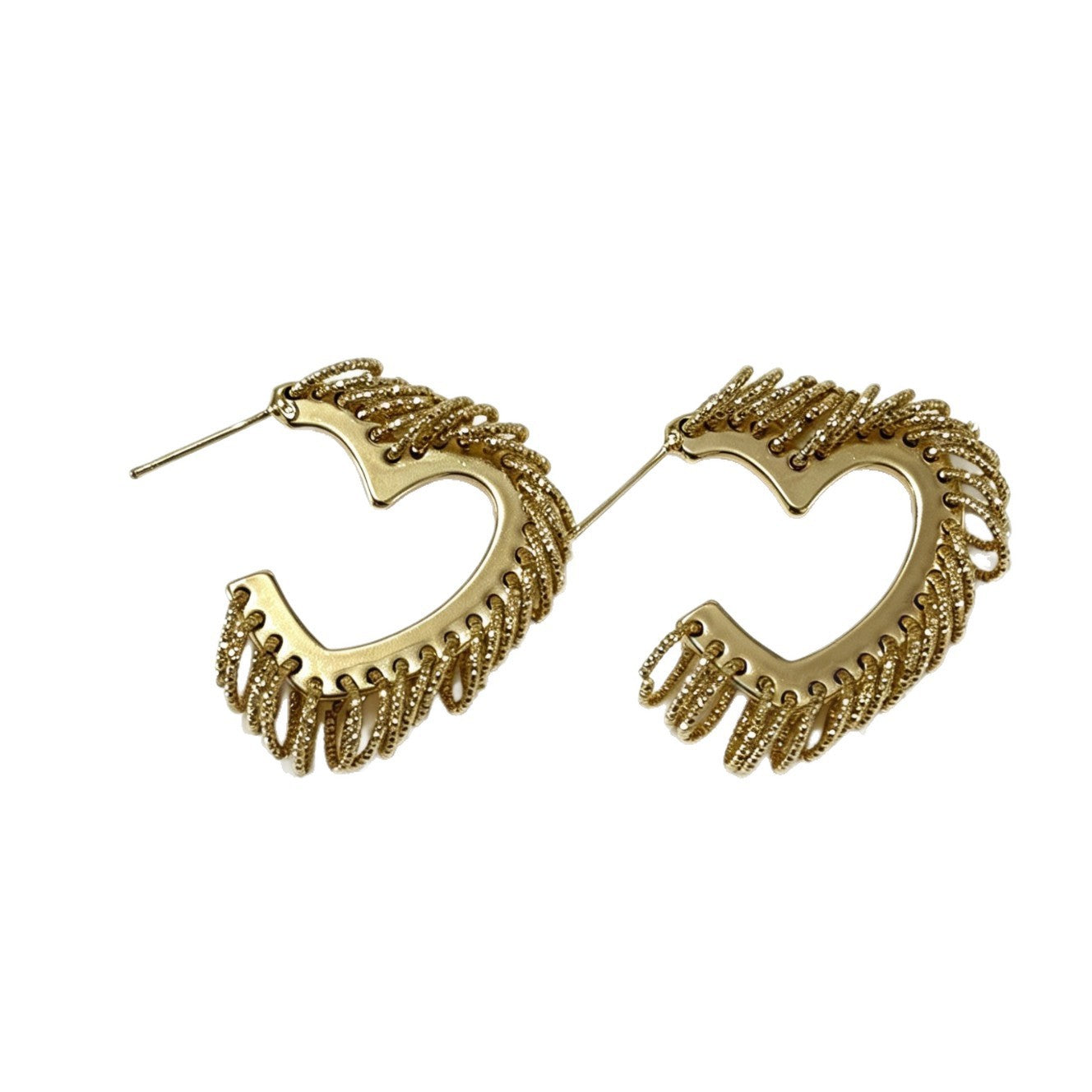 Heart Shape Earrings For Women, 1 Pair, Made Of Brass With 14K Real Gold Plated Finish In Gold