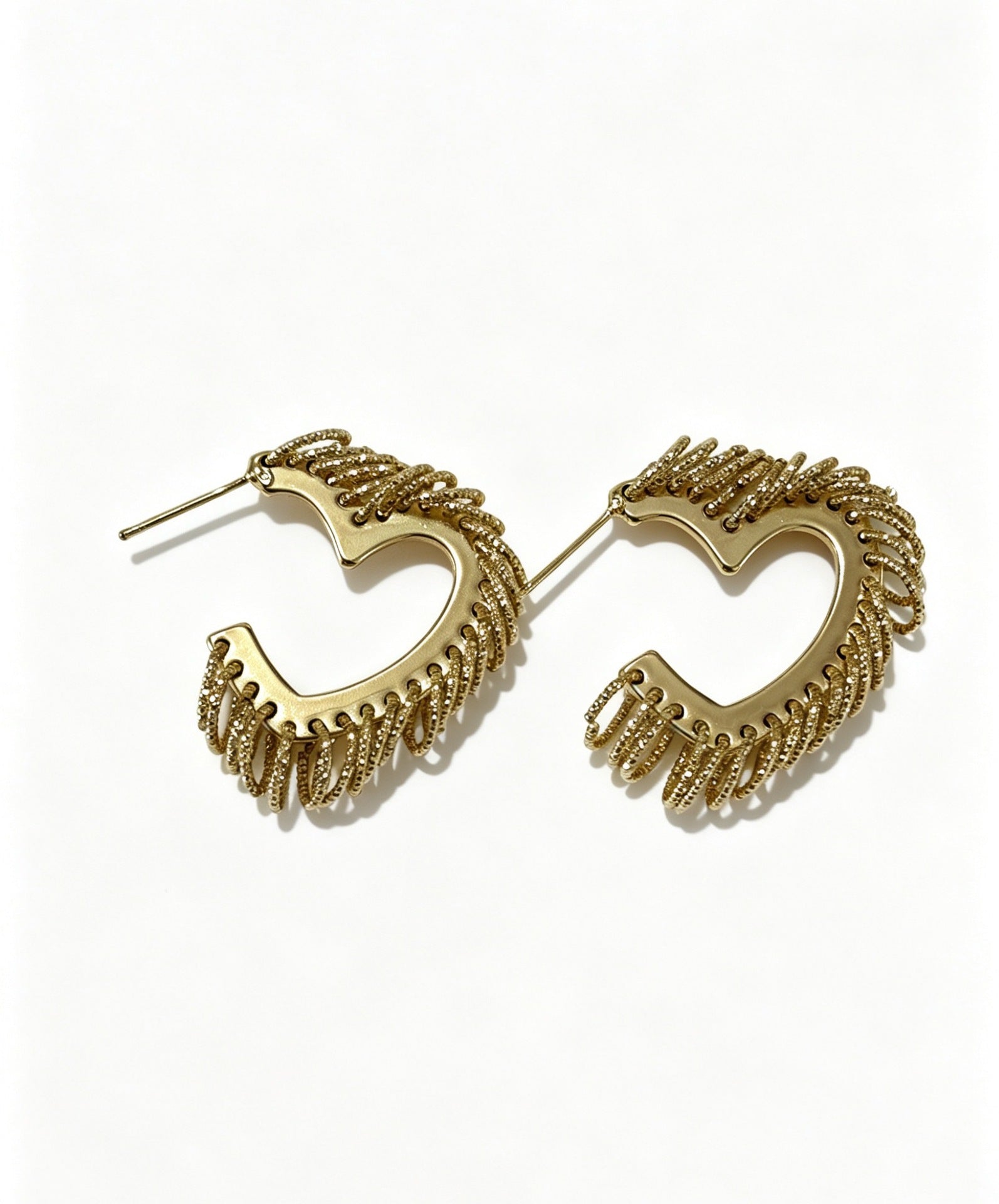 Heart Shape Earrings For Women, 1 Pair, Made Of Brass With 14K Real Gold Plated Finish In Gold