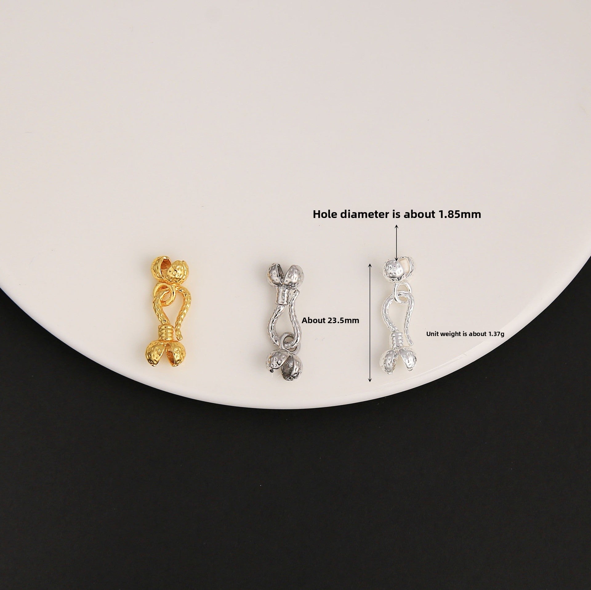 Copper Jewelry Buckle With 18K Real Gold Plated Electroplated Finish, Gold Color, Commute Style Jewelry Accessory