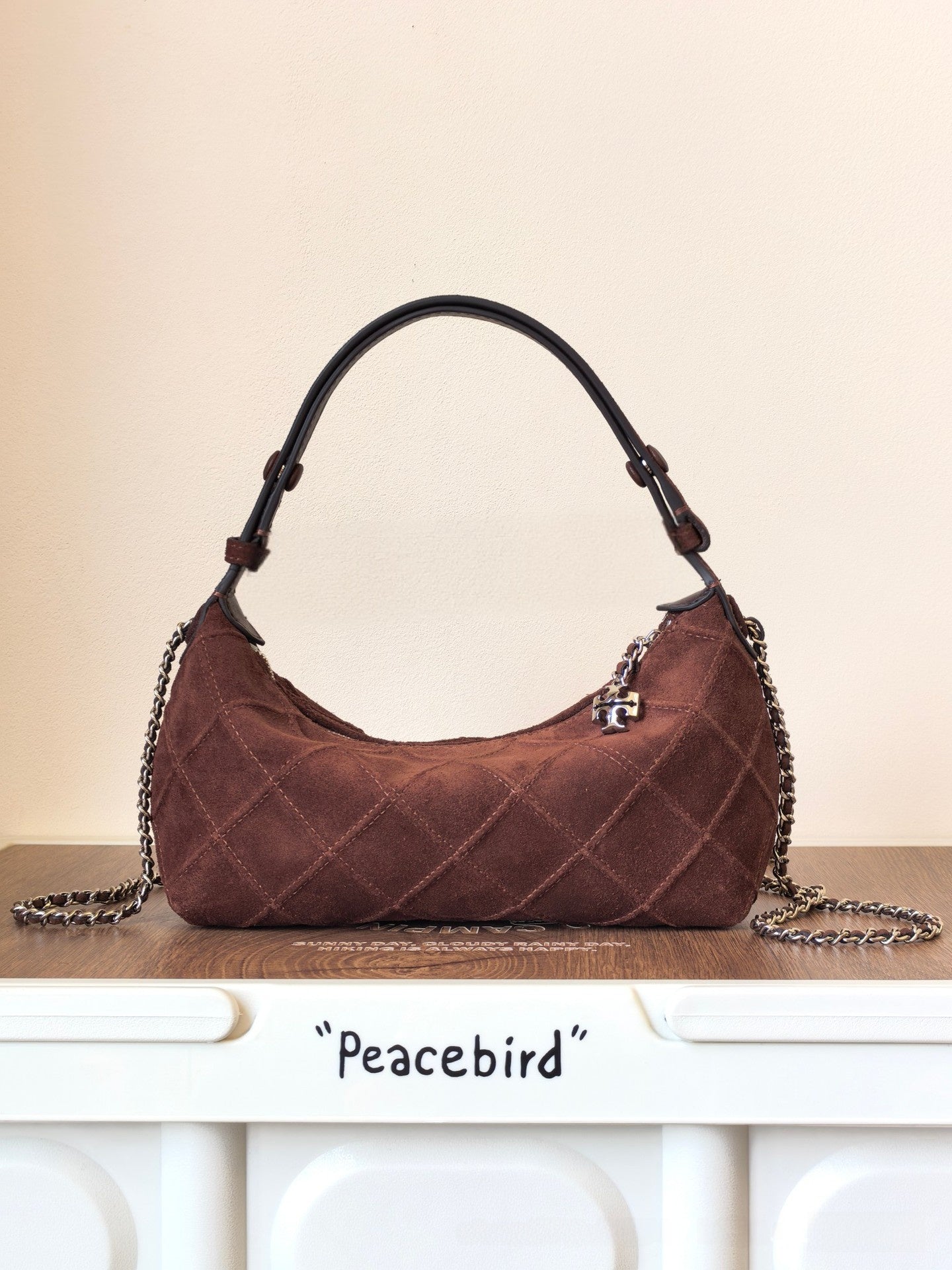 Lingge Genuine Leather Dumpling Shape Underarm Bag For Women With Chain Strap