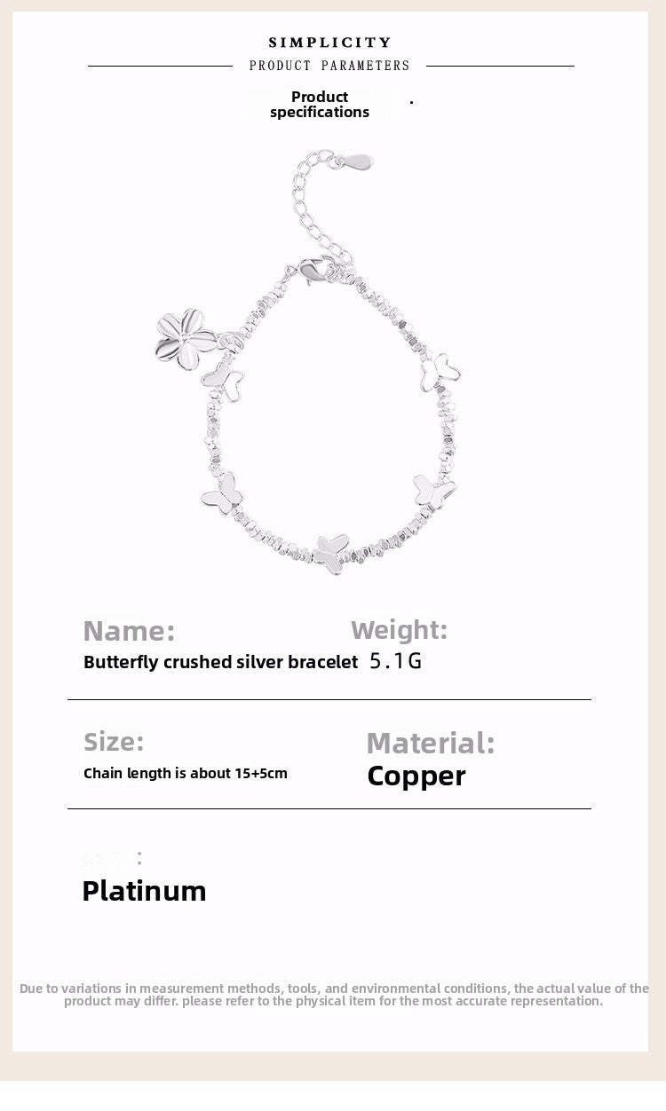 Butterfly Copper Bracelet For Women, Elegant Birthday Gift Jewelry