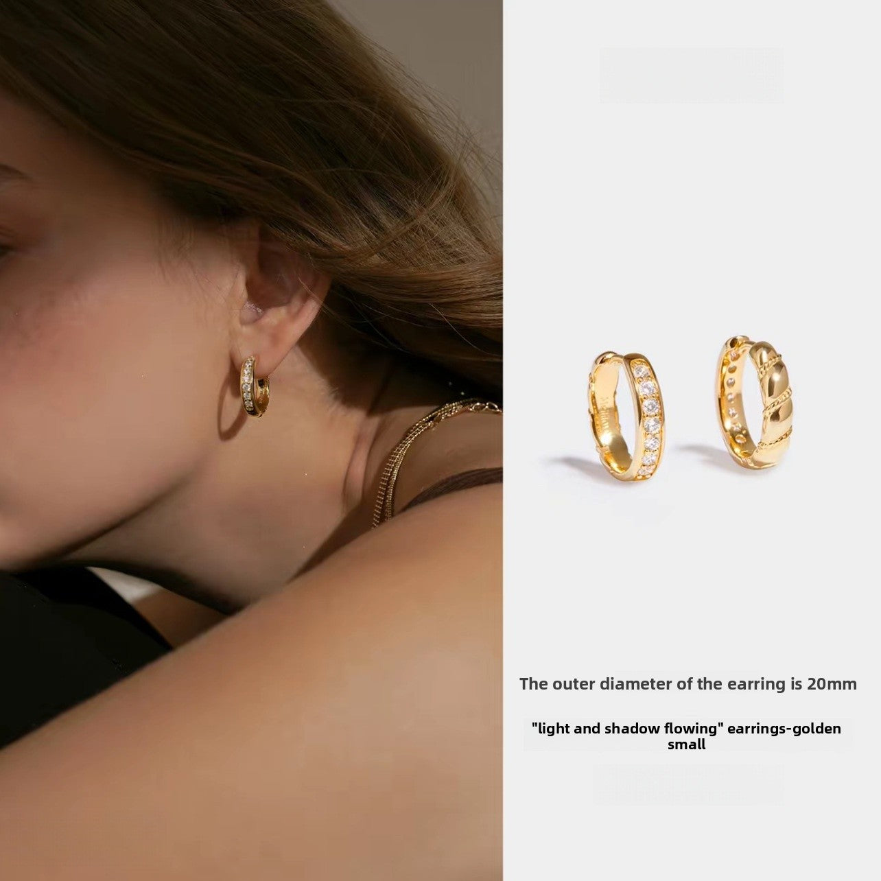 New Style Hoop Earrings For Women, Gold Plated Copper Circle Earrings With Electroplated Finish