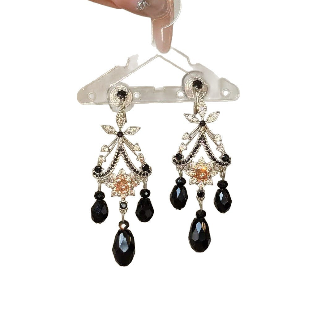 Ethnic Bohemian Earrings For Women With Green Tassel Craft And Labradorite Inlay Made From Alloy