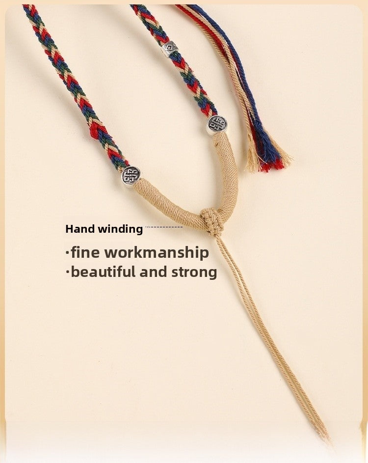 Buddha Cotton Jewelry Accessories Featuring Knitting Craft With Cord String Rope In Multicolor Ethnic Style