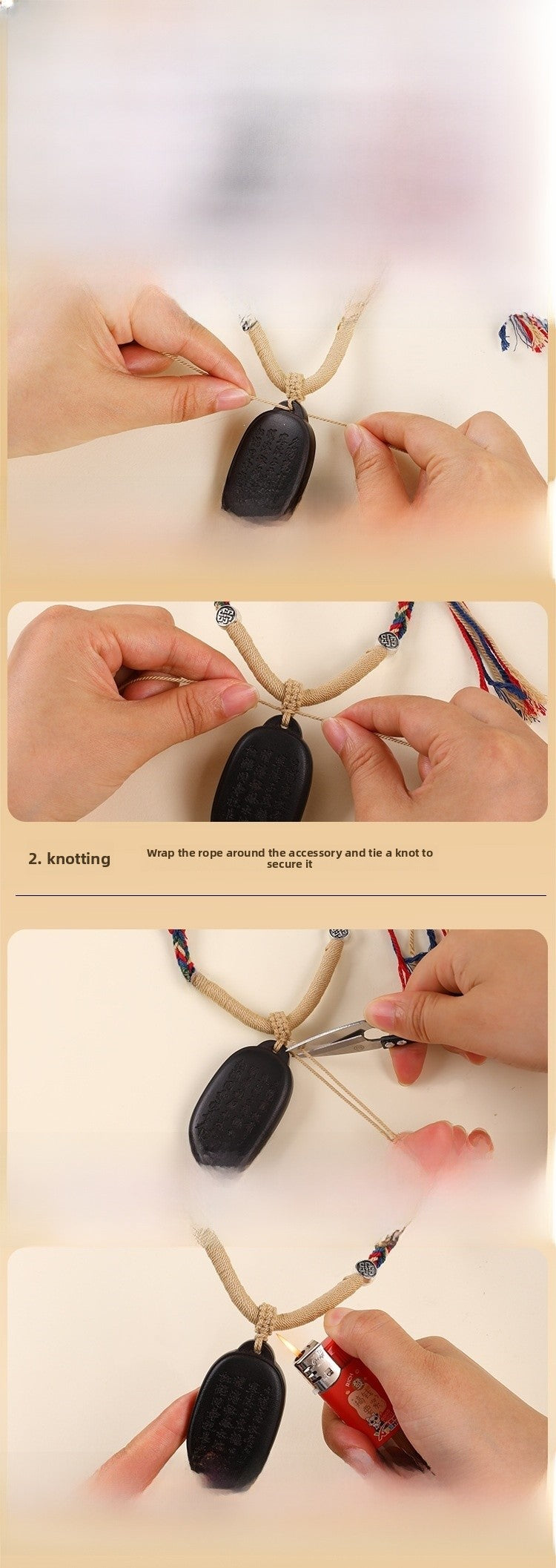 Buddha Cotton Jewelry Accessories Featuring Knitting Craft With Cord String Rope In Multicolor Ethnic Style