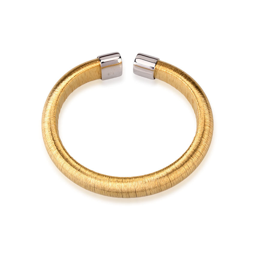 Handmade C Shape Cuff Bracelet In 925 Sterling Silver With Multicolor Design, Elegant Bangle Style