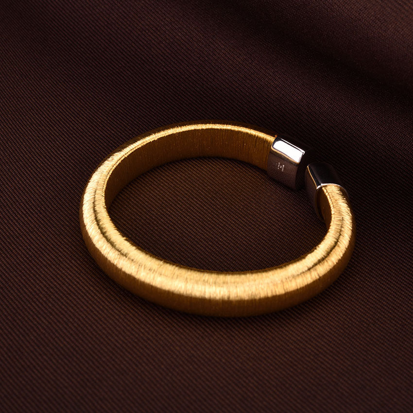 Handmade C Shape Cuff Bracelet In 925 Sterling Silver With Multicolor Design, Elegant Bangle Style