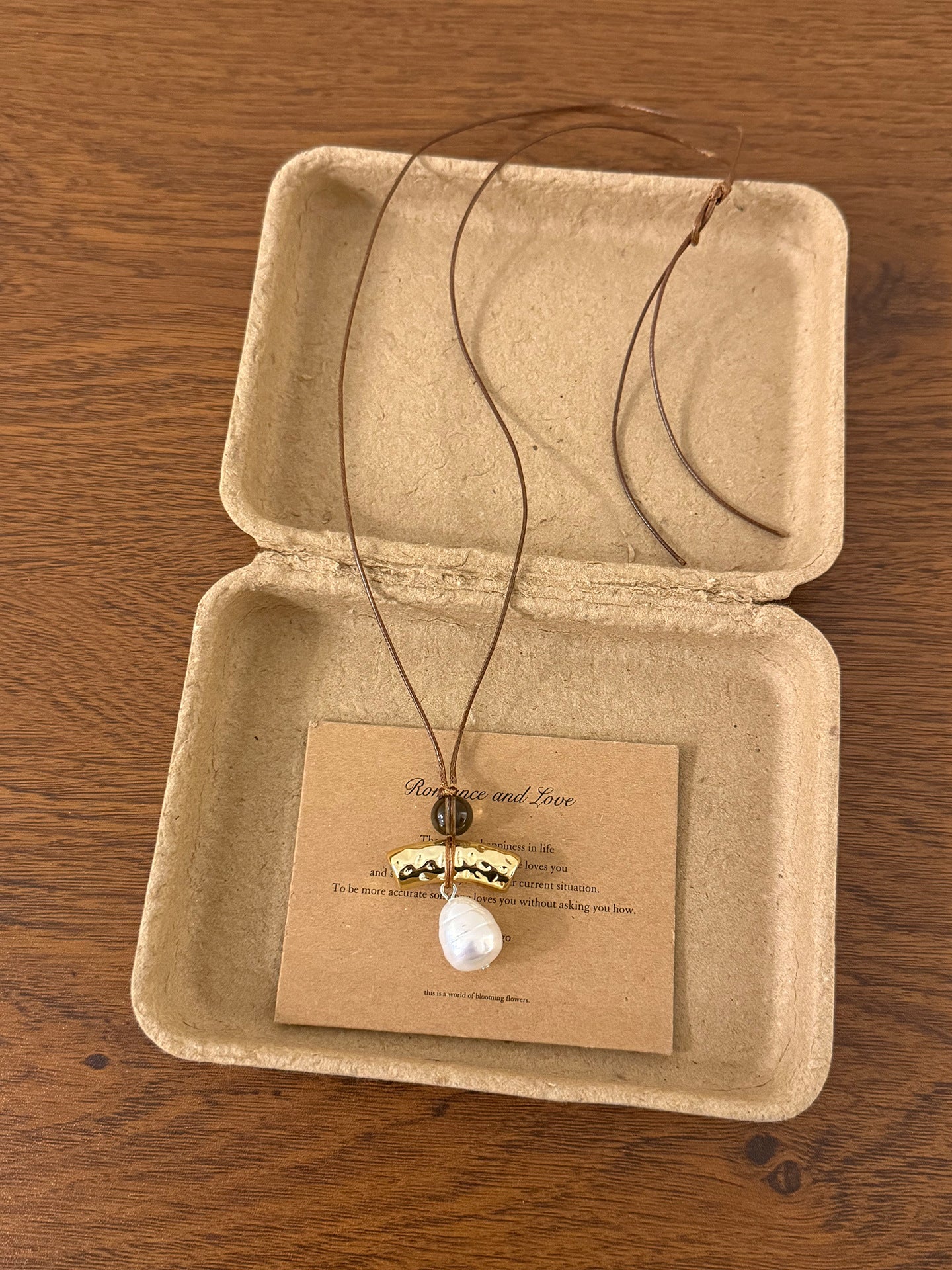 Ethnic Style Beaded Chain Sweater Necklace For Women Featuring Wood And Natural Stone Inlay With Beading Craft