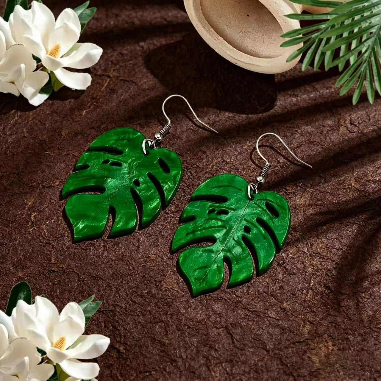 Cute Banana Tree Acrylic Drop Earrings For Women In Colour