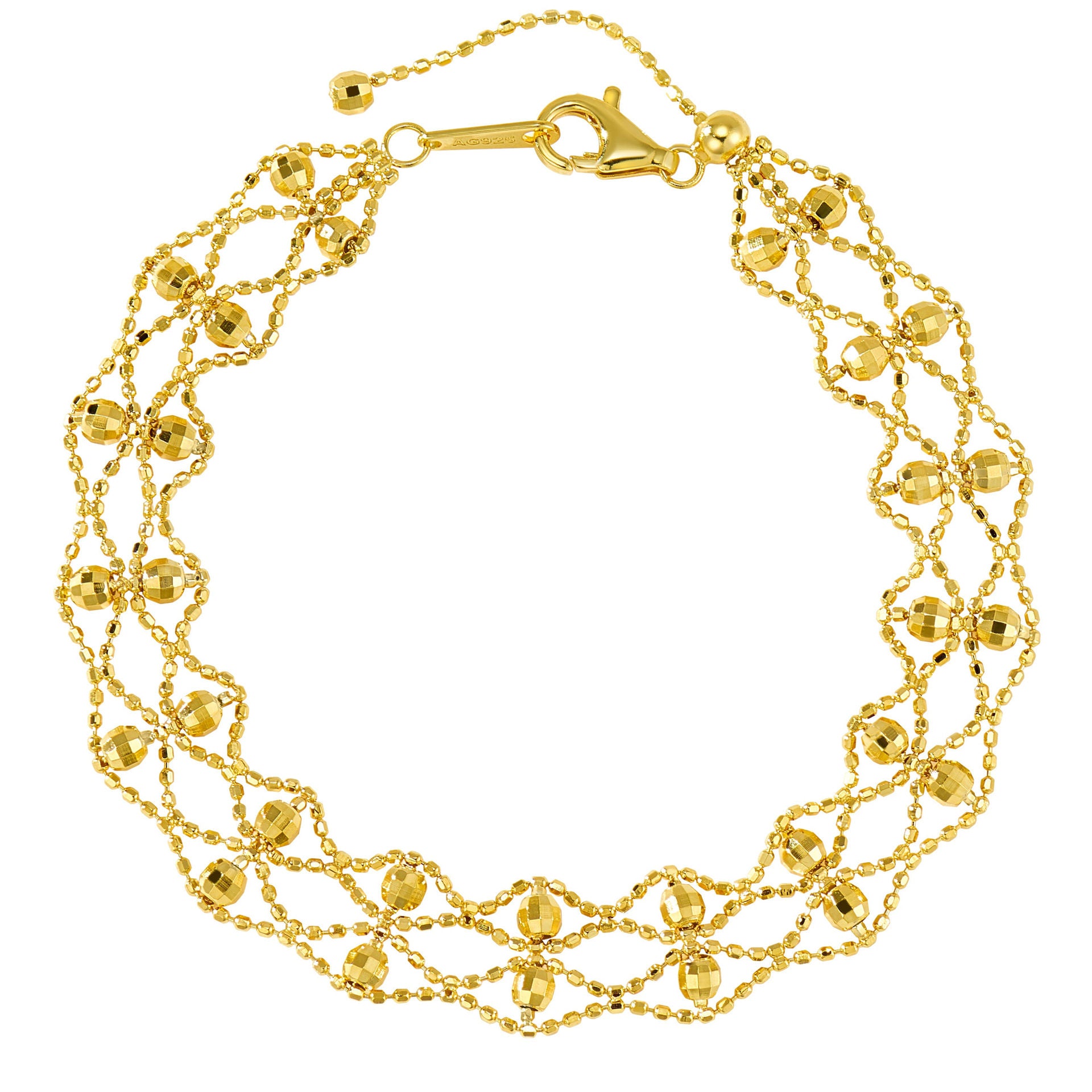 Lace Bracelets For Women In Vintage Style, Made Of 925 Sterling Silver With Electroplated Gold Plating
