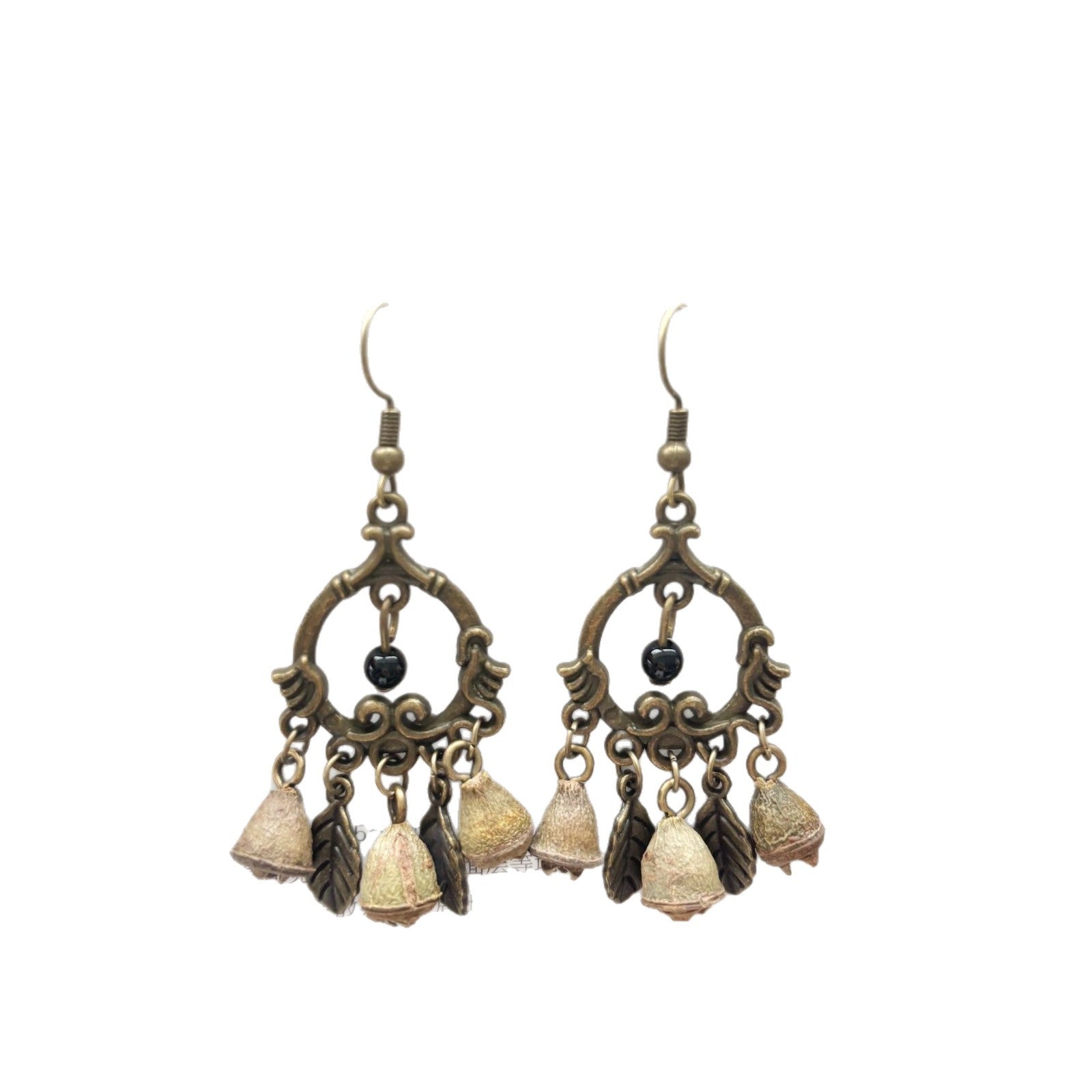 Bohemian Alloy Beading Plant Drop Earrings For Unisex