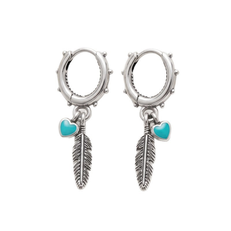 Heart Shape Drop Earrings For Women Featuring Copper Ear Pins