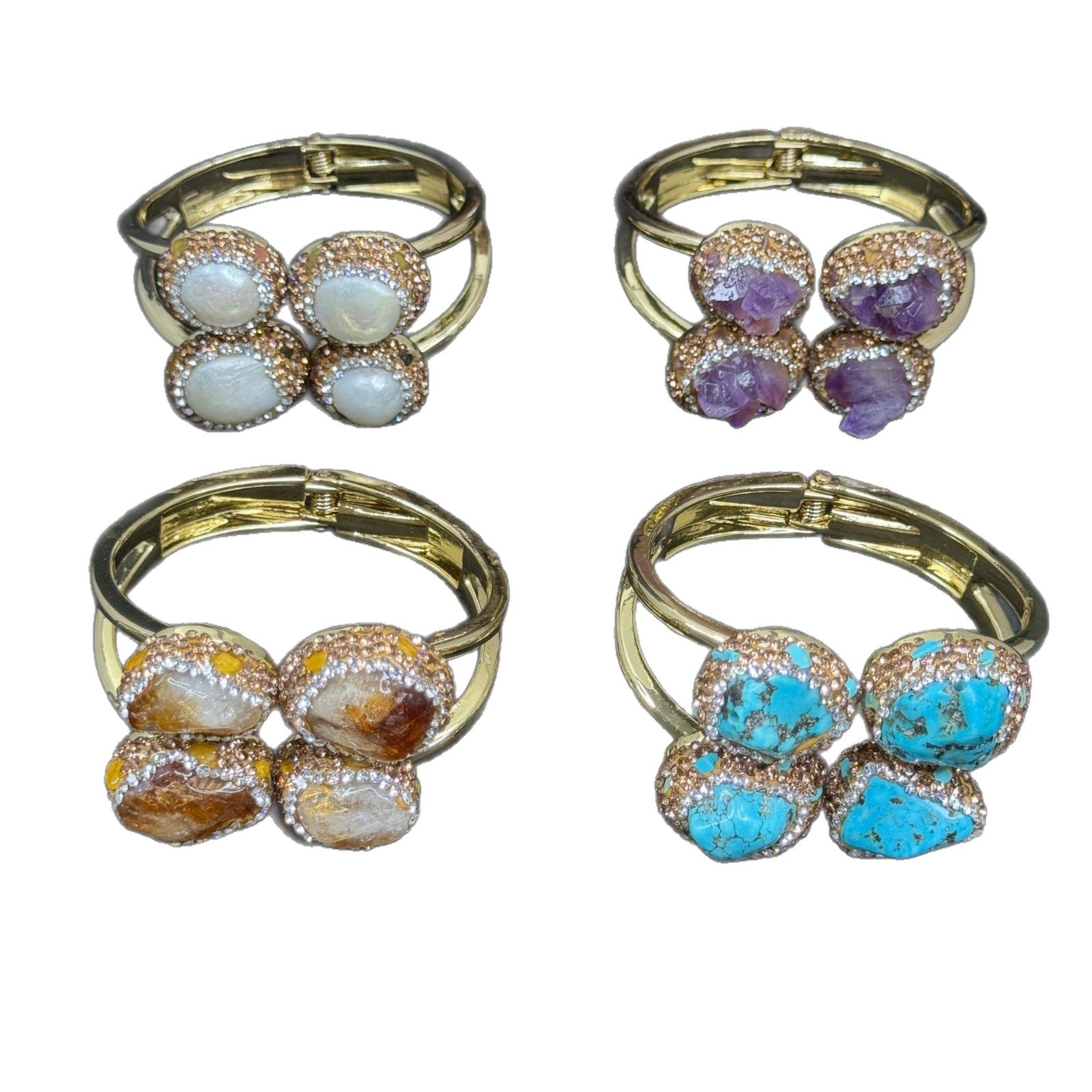 Asymmetrical Baroque Style Bangle With Baroque Pearl Inlay, Zinc Alloy, Featuring Stretch Adjustable Closure