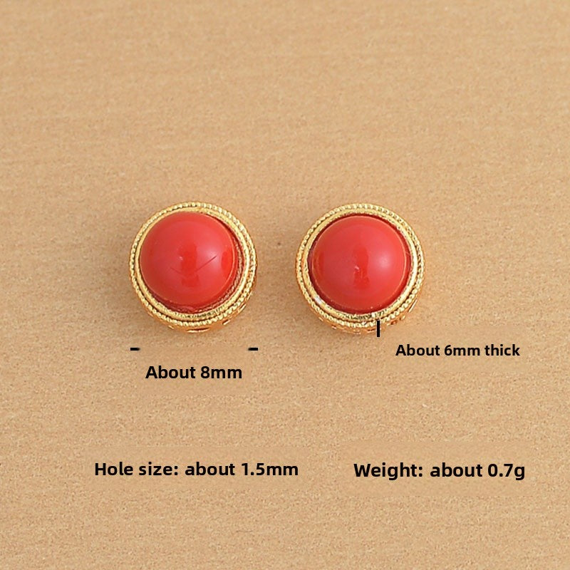 Copper Flowers Spacer Bars With Enamel Craft, Electroplated Green Finish In Pastoral Style Jewelry Accessories