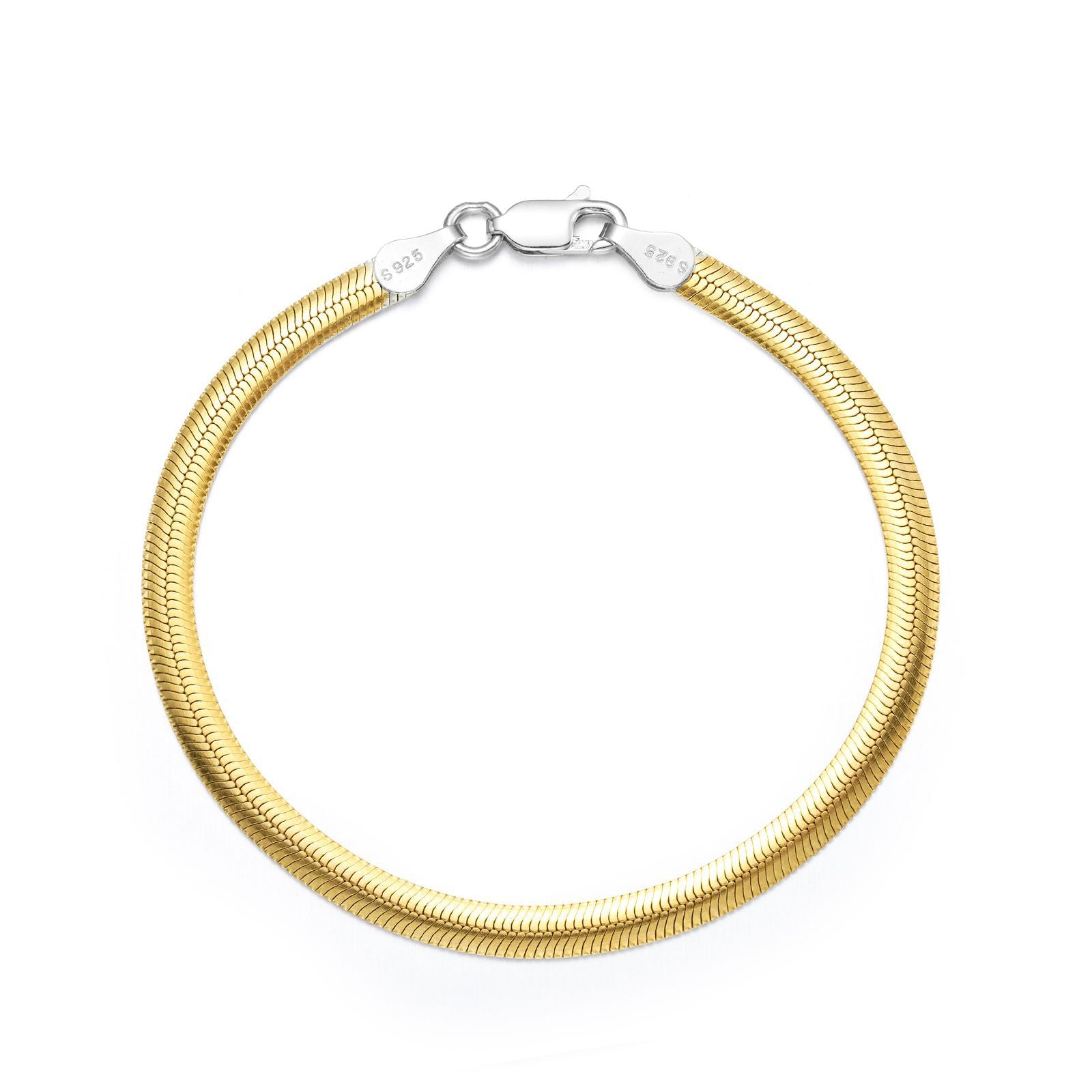 Hip-Hop Gold Blade Bracelet For Unisex Featuring 925 Sterling Silver Italian Charm & Links Chain