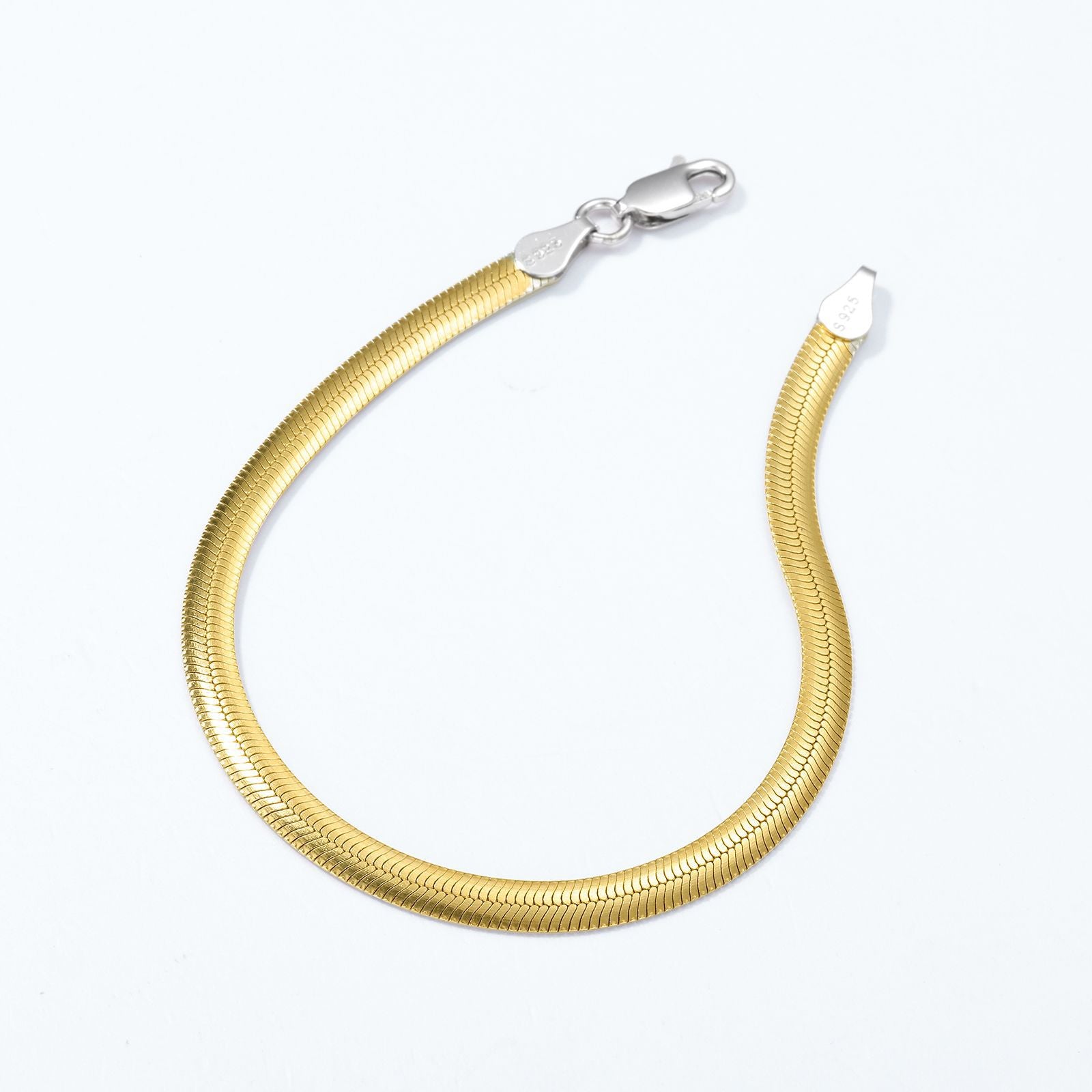 Hip-Hop Gold Blade Bracelet For Unisex Featuring 925 Sterling Silver Italian Charm & Links Chain