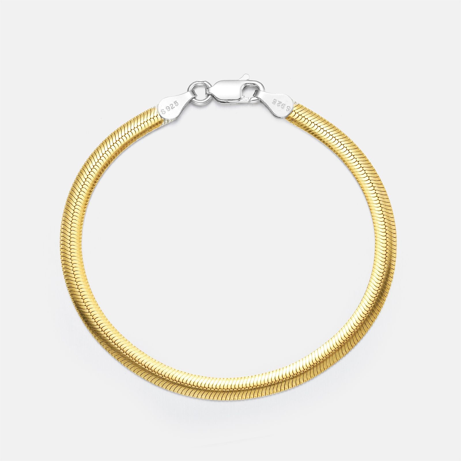 Hip-Hop Gold Blade Bracelet For Unisex Featuring 925 Sterling Silver Italian Charm & Links Chain