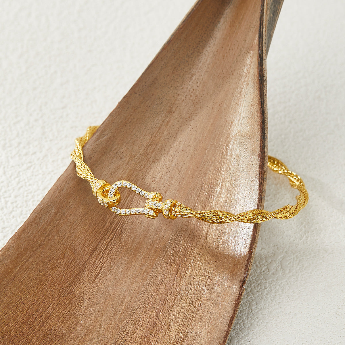 Horse Pattern Braid Bracelets For Women With 925 Sterling Silver Woven Chain And Zircon Inlay
