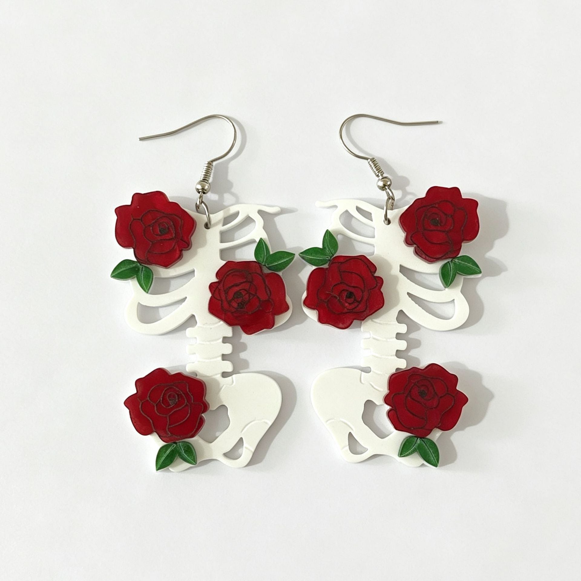 Natural Pink Acrylic Flowers Earrings For Women With Iron Ear Pins, Perfect For Valentine's Day