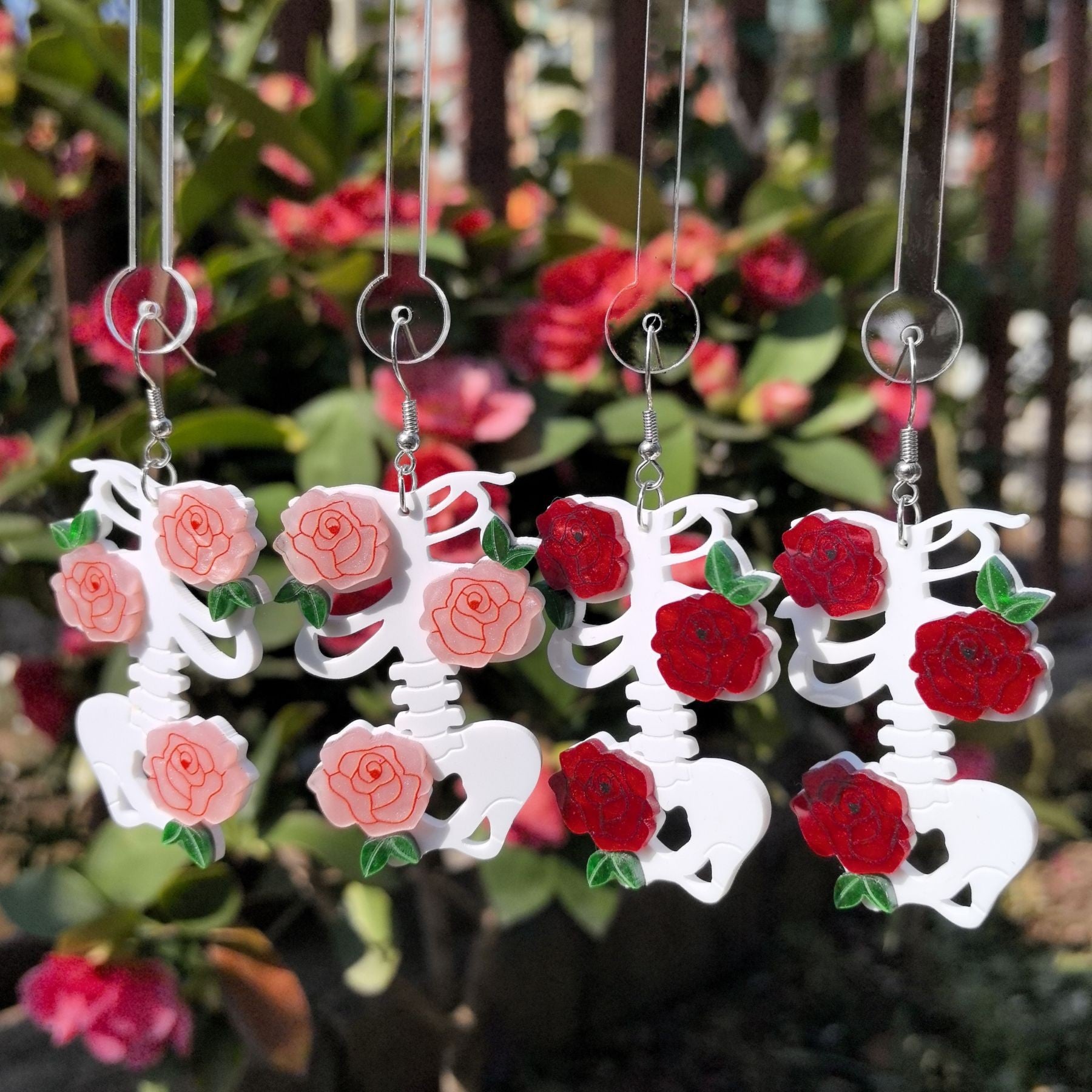 Natural Pink Acrylic Flowers Earrings For Women With Iron Ear Pins, Perfect For Valentine's Day