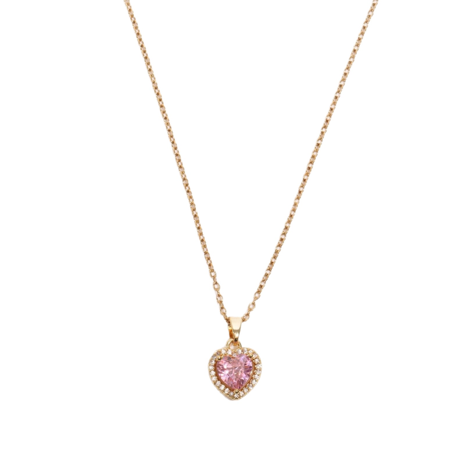 New Style Heart Shape Pendant Necklace For Women In Copper With Zircon Inlay