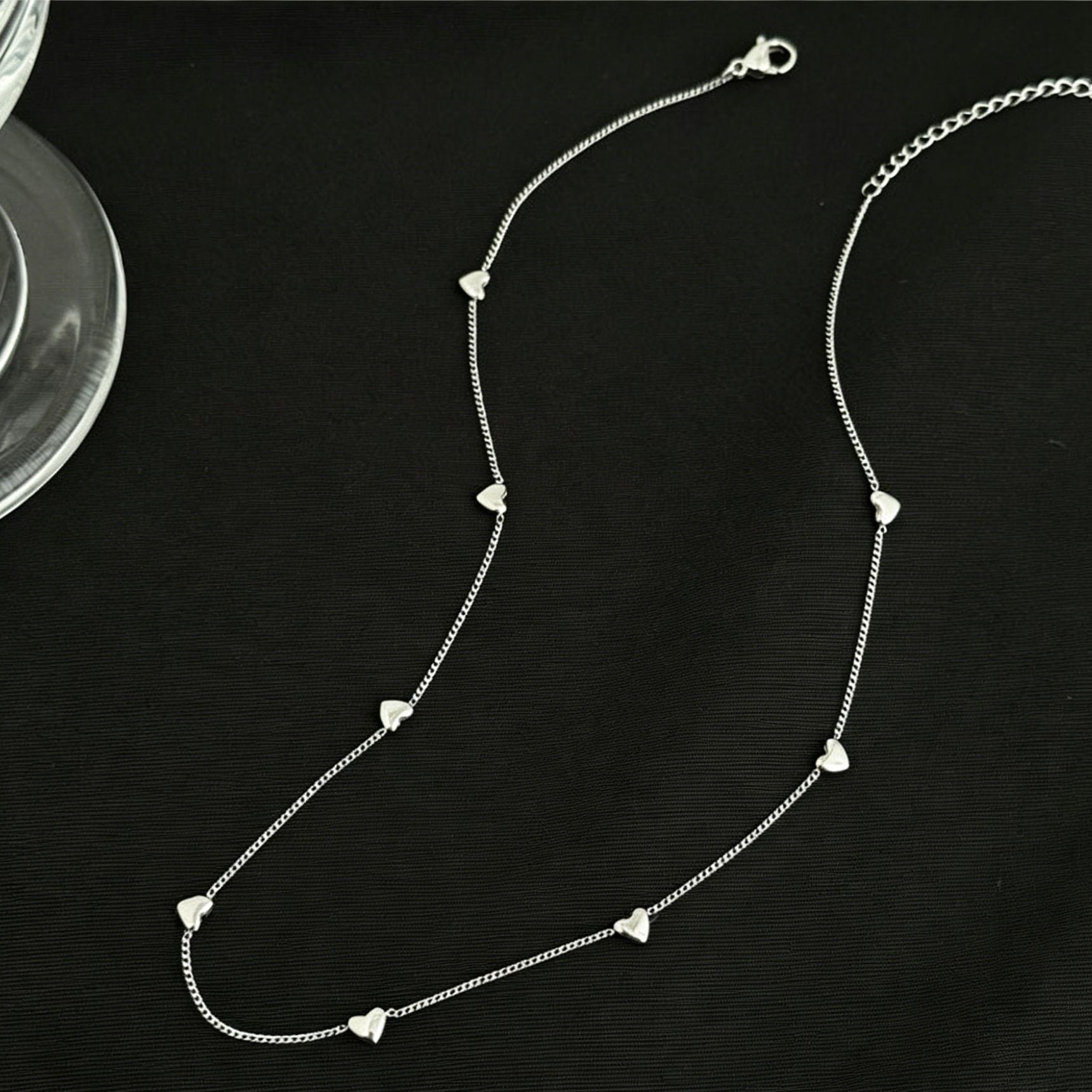 Heart Shape Silver Necklace In New Style For Women, Electroplated Copper Pendant