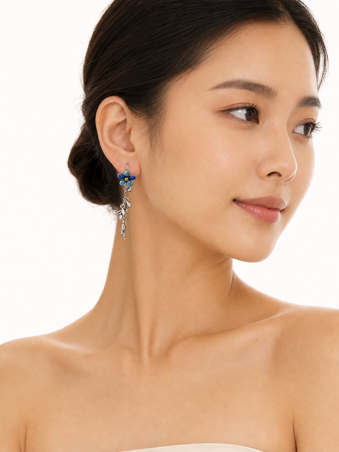 Ethnic Style Flowers Ear Hook Earrings For Unisex Featuring Enamel Craft In Colour Alloy Material