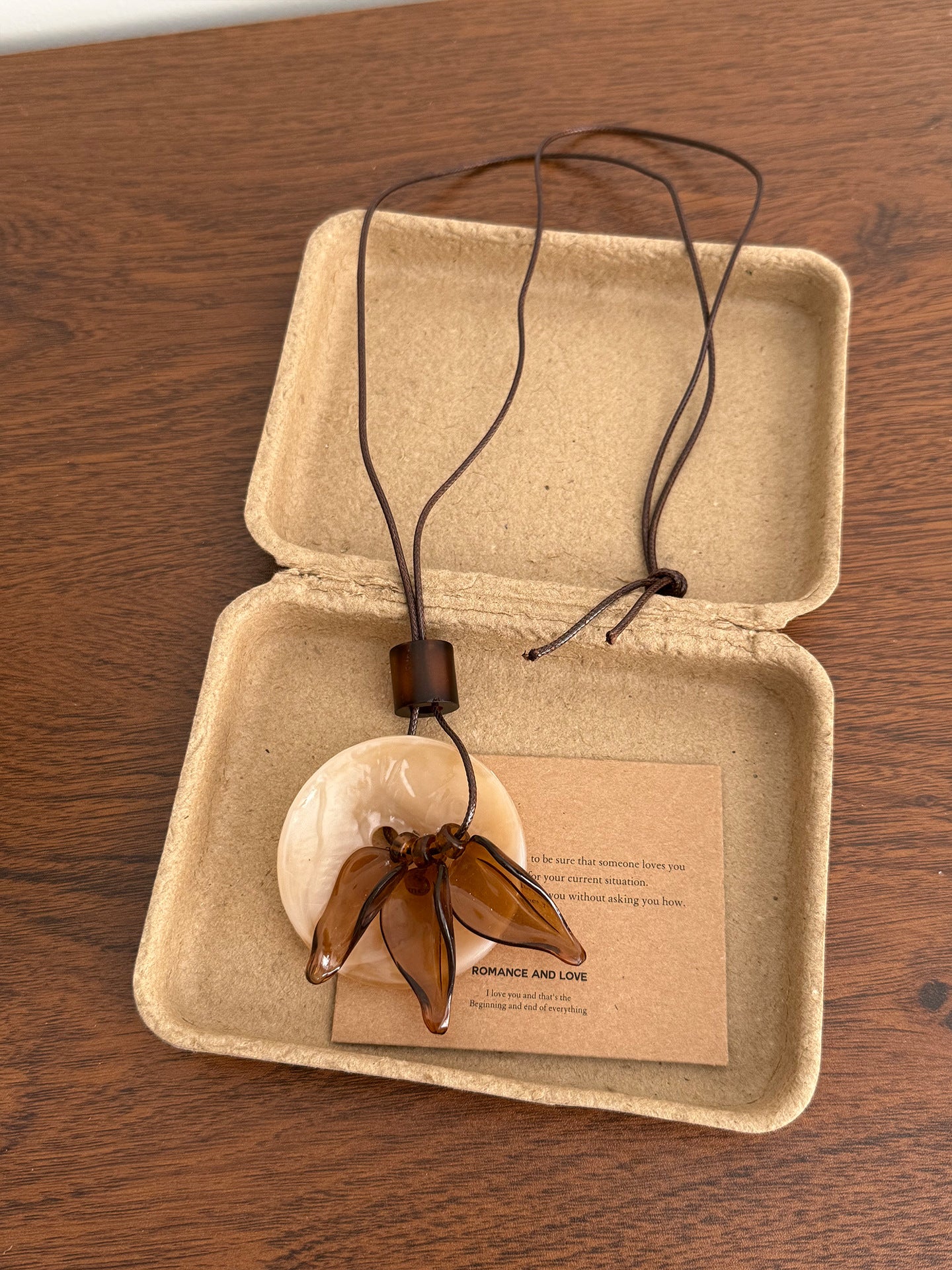 Ethnic Style Flowers Tassel Sweater Chain Necklace For Women Featuring Wood Pendant