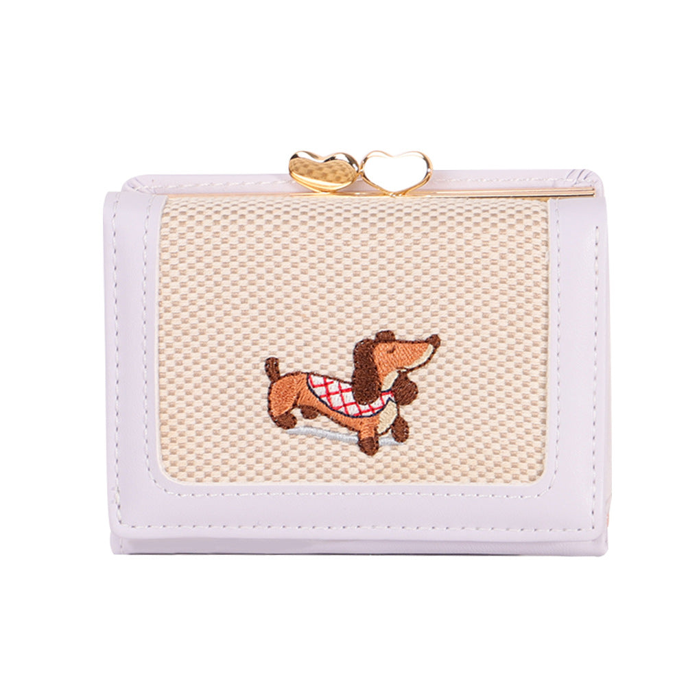 Animal Embroidery PU Leather Card Holder For Women With Anti-theft Feature, Perfect For Summer