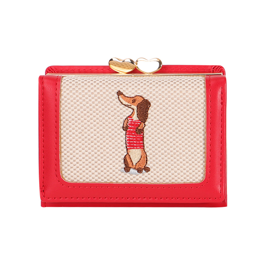 Animal Embroidery PU Leather Card Holder For Women With Anti-theft Feature, Perfect For Summer