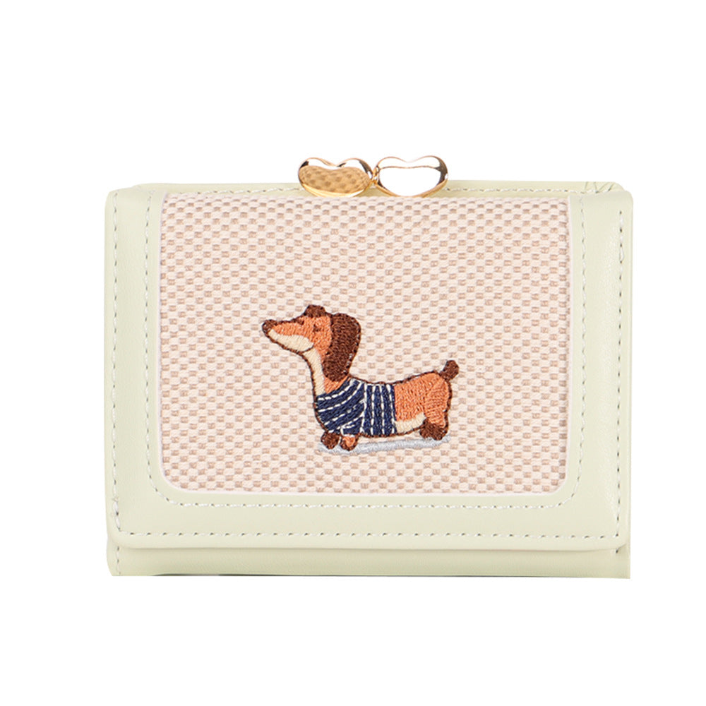 Animal Embroidery PU Leather Card Holder For Women With Anti-theft Feature, Perfect For Summer