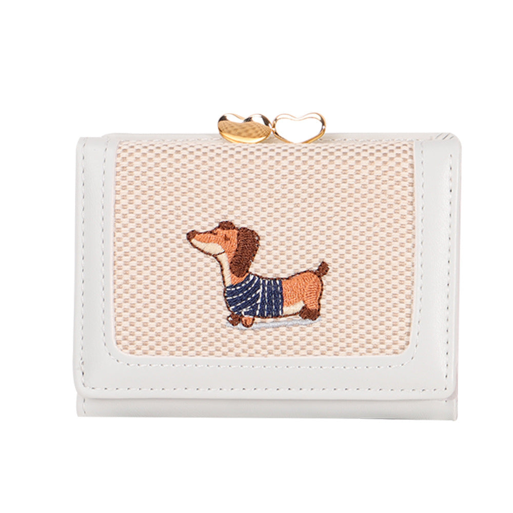 Animal Embroidery PU Leather Card Holder For Women With Anti-theft Feature, Perfect For Summer