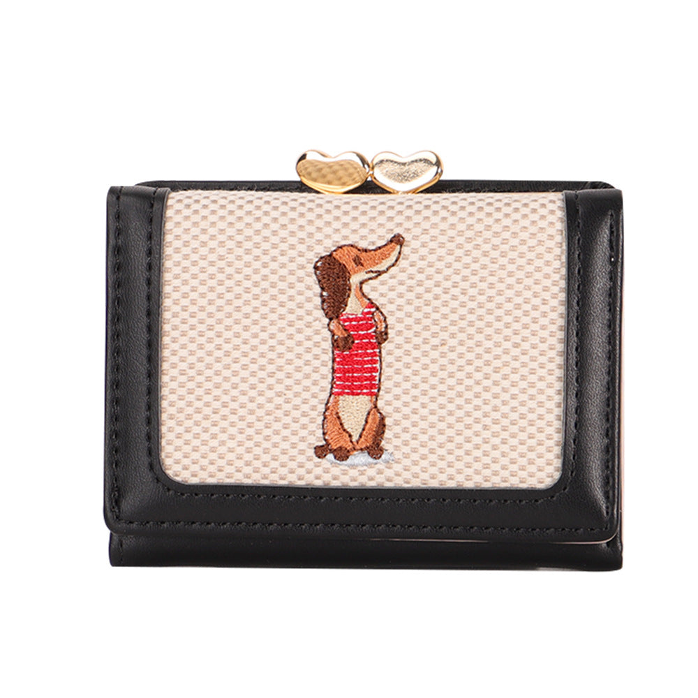 Animal Embroidery PU Leather Card Holder For Women With Anti-theft Feature, Perfect For Summer