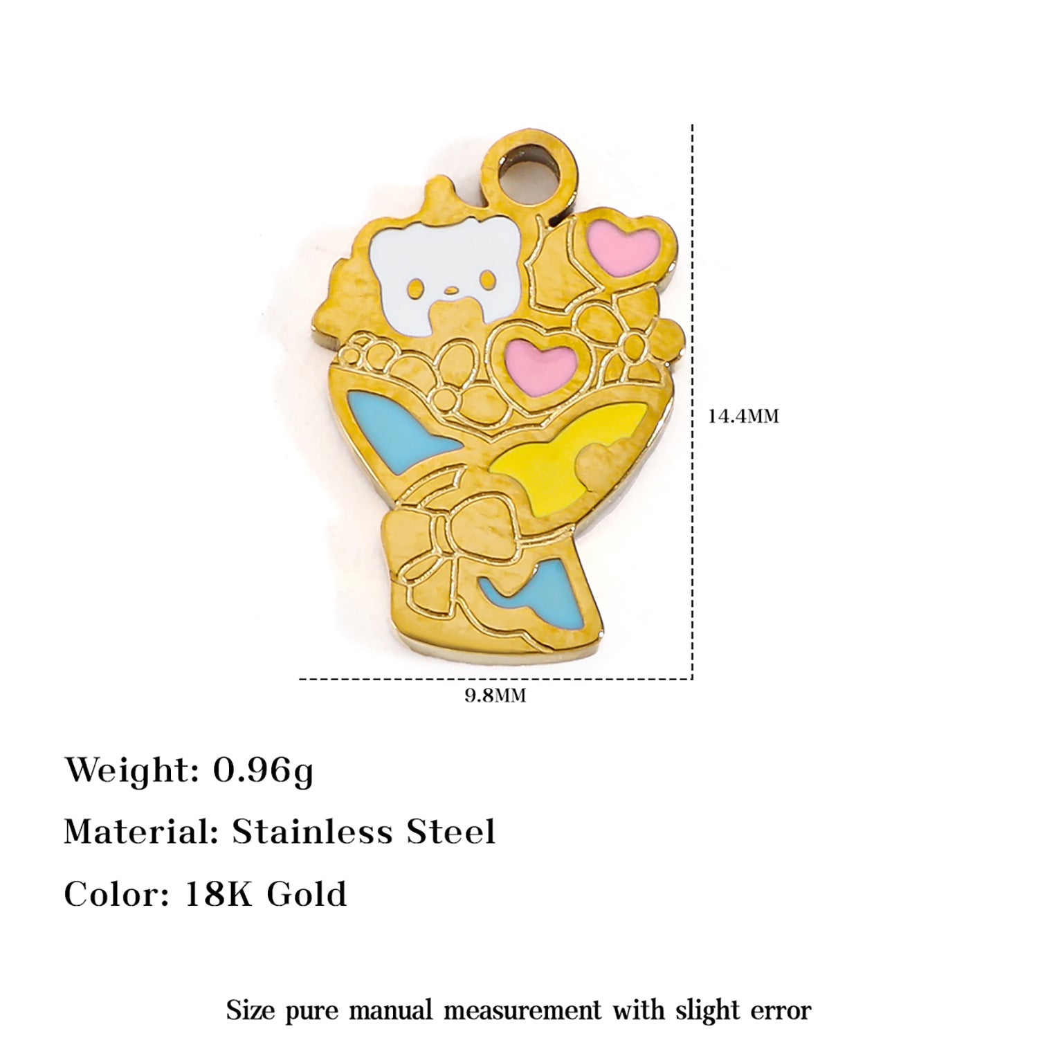 Heart Shape Pendant In 304 Stainless Steel With Enamel Finish, Available In Colour, Perfect For Holiday Wear In Spring & Summer