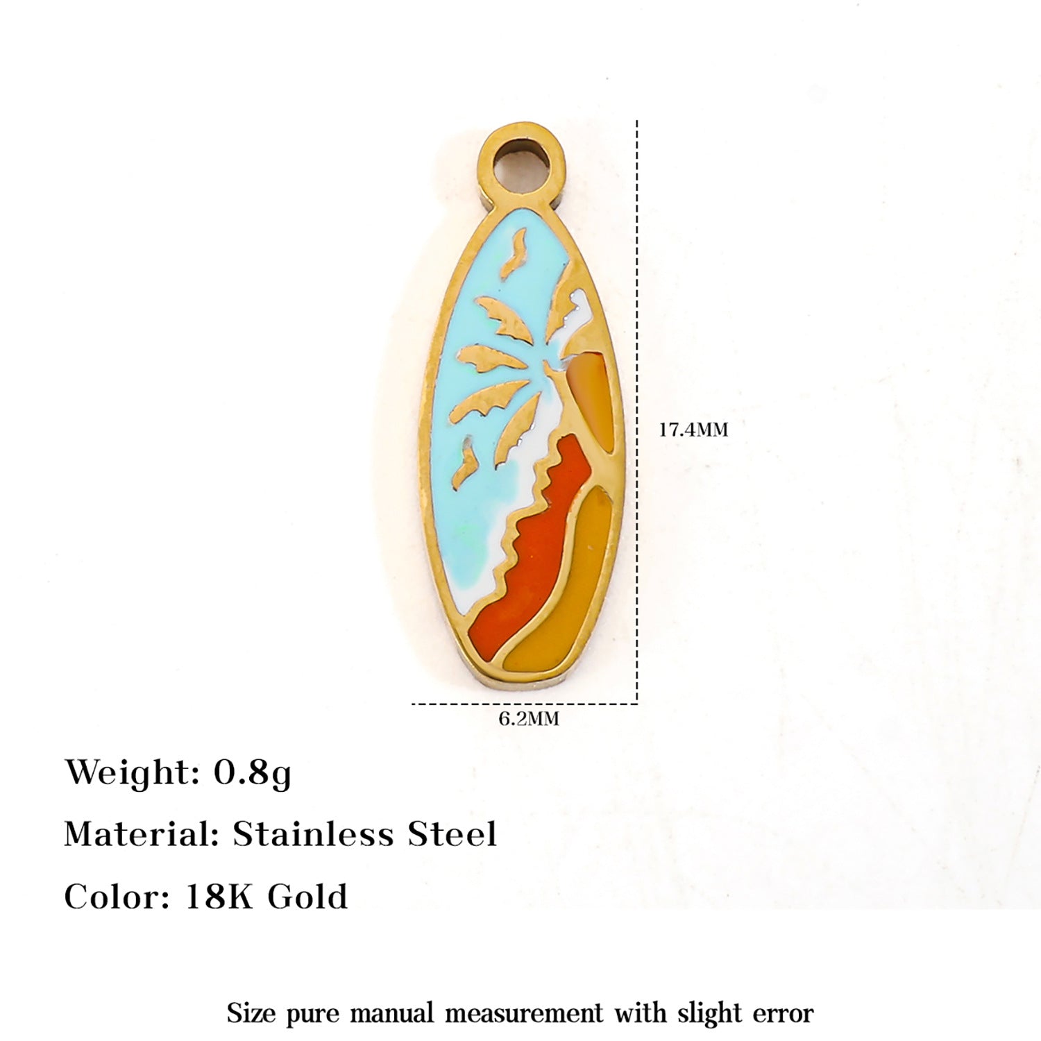 Heart Shape Pendant In 304 Stainless Steel With Enamel Finish, Available In Colour, Perfect For Holiday Wear In Spring & Summer